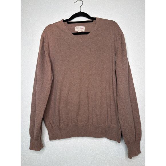 article 365 Sweaters - Article 365 Brown Cotton Cashmere Knit Sweater XL Long Sleeve Pullover